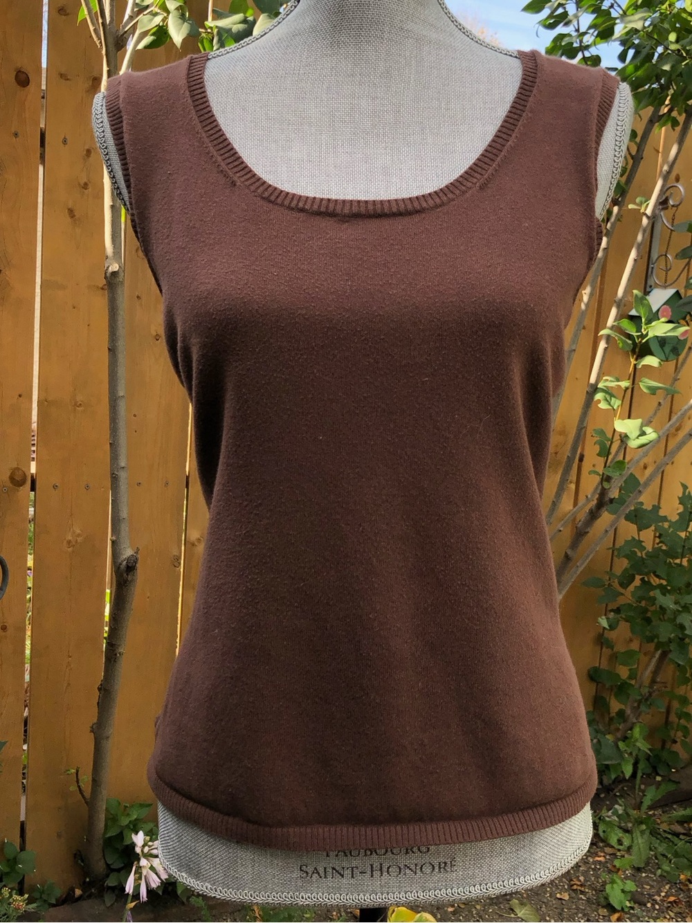 Cherokee Women's Brown Sleeveless Cotton Knit Tank Top Size Large